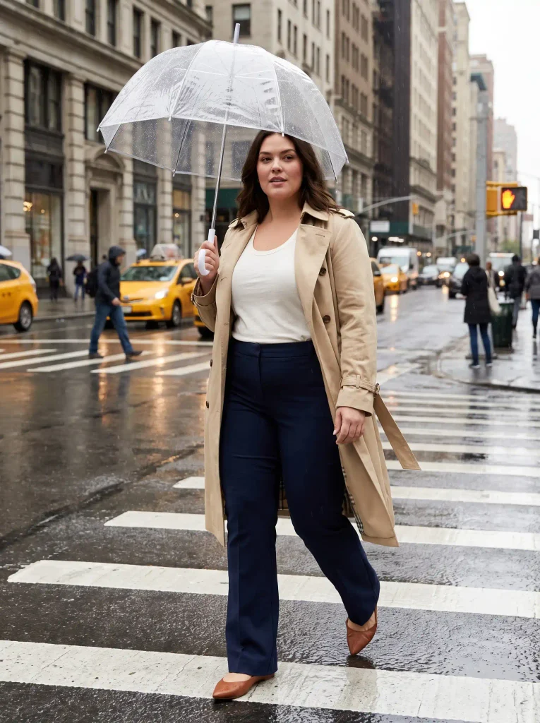 Oversized Flannel Tied at the High Waist Over a Fitted Black Column Dress