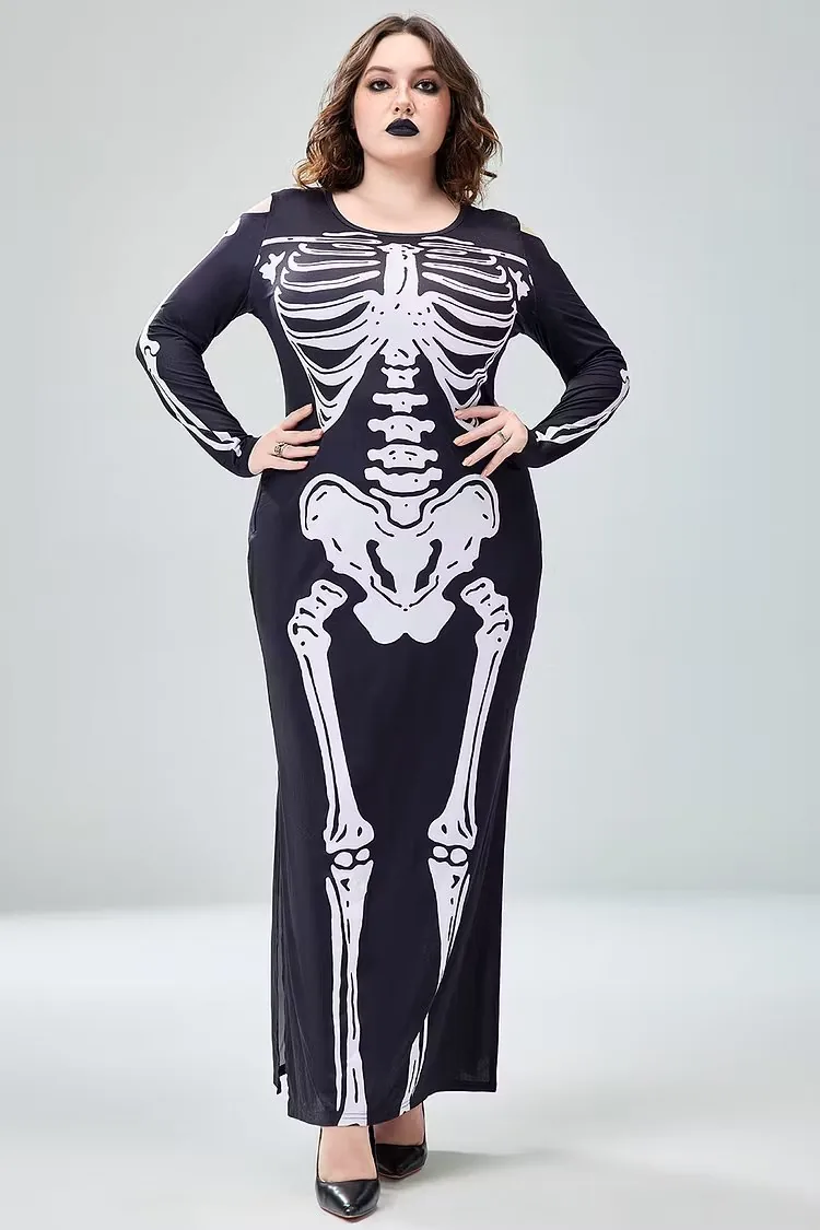 The Cozy Plus Size Skeleton Knit Maxi