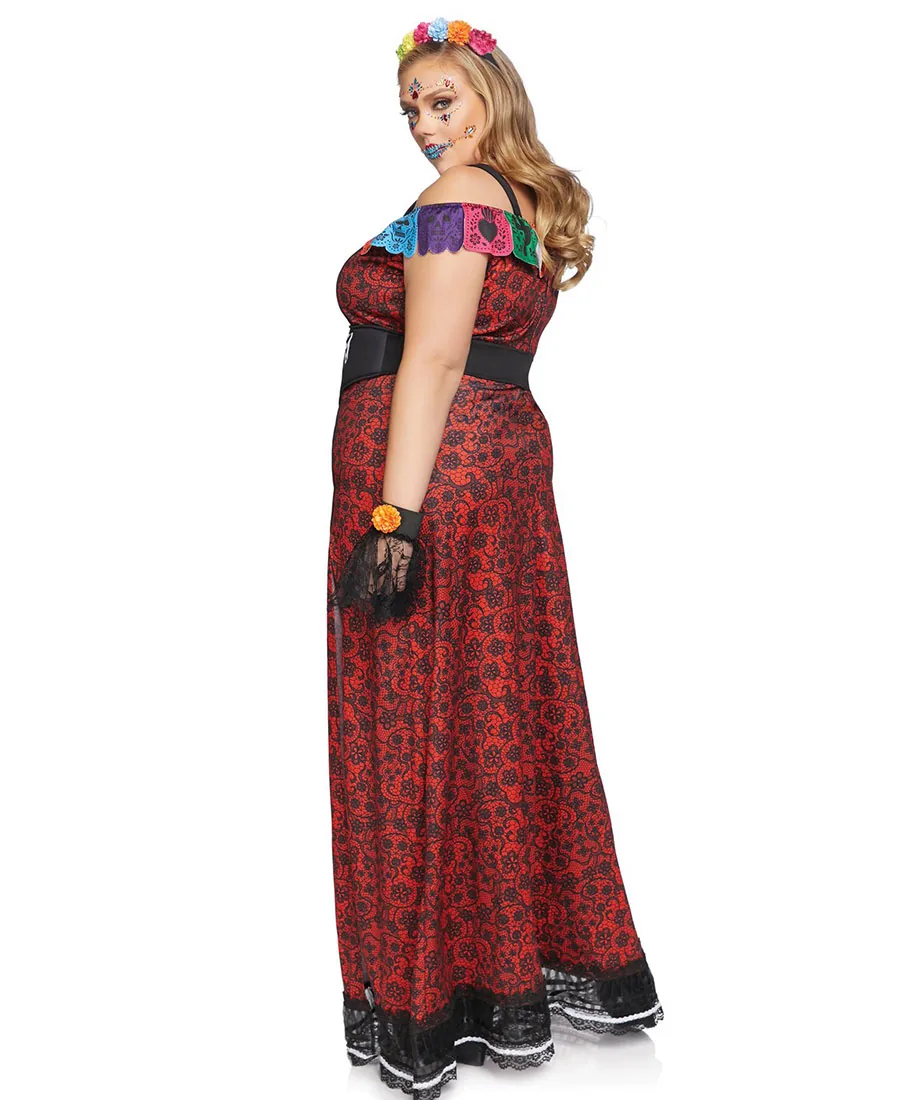 Day of the Dead Doll in Red Lace